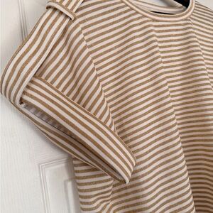 Michael Kors Gold and White Striped Top